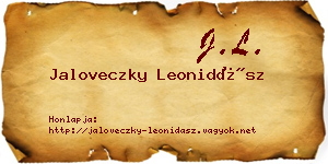 Jaloveczky Leonidász névjegykártya